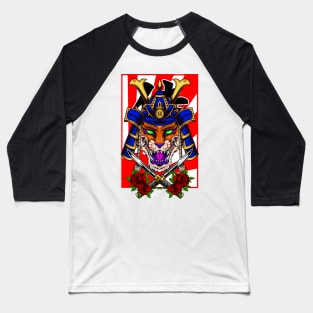 Samurai Fox |  Blue Kabuto Baseball T-Shirt